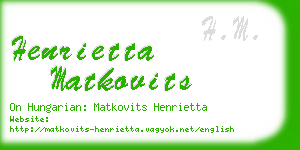 henrietta matkovits business card